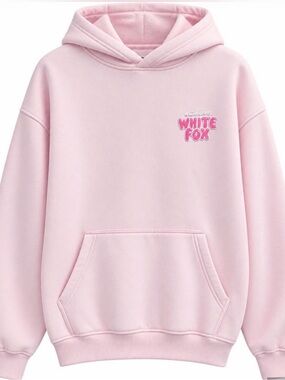 White Fox Pink Hoodie Sweatshirt Size XS/S